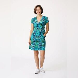 Jones New York petite lightweight, summer  dress w cap sleeves